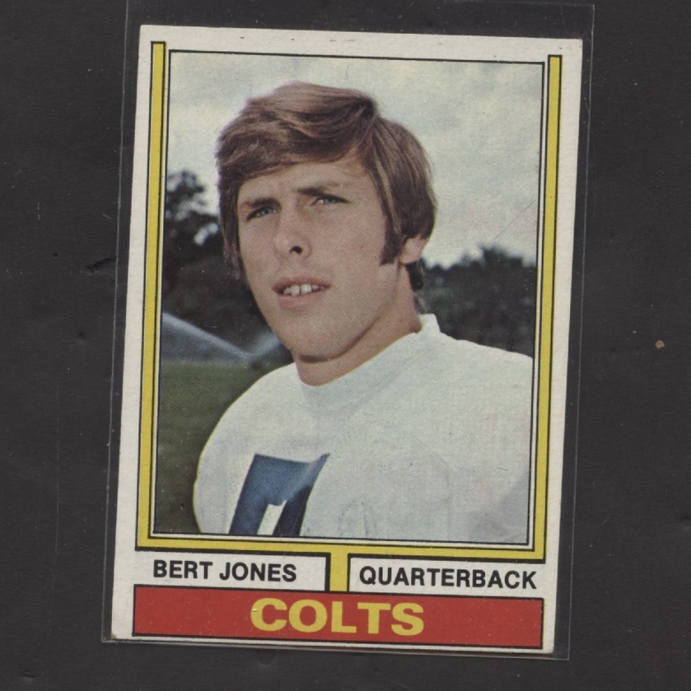 1974 TOPPS FOOTBALL BERT JONES ROOKIE CARD BALTIMORE COLTS NO CREASES